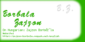 borbala zajzon business card